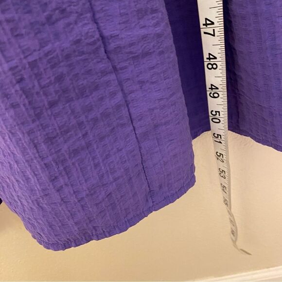 Lane Bryant Tiered Crepe Maxi Dress Blue Colorblock Long Sleeves v neck 20P - Picture 9 of 12